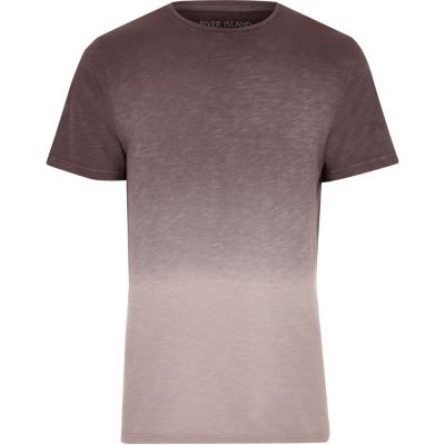 Purple dip dye slim fit T-shirt